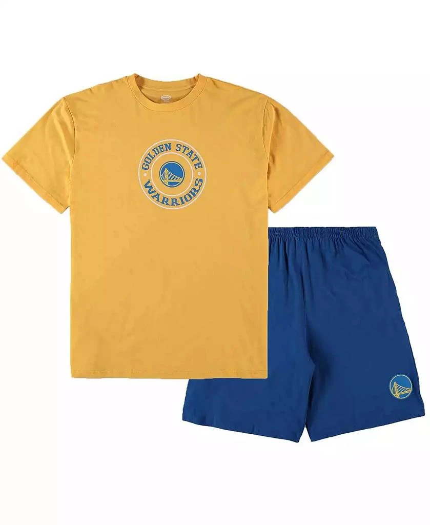 商品Concepts Sport|Men's Gold, Royal Golden State Warriors Big and Tall T-shirt and Shorts Sleep Set,价格¥389,第2张图片详细描述