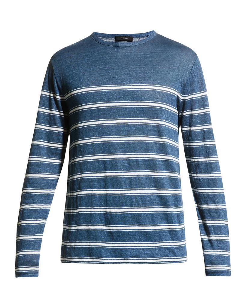 商品Vince|Men's Linen Stripe Sweater,价格¥1076,第4张图片详细描述