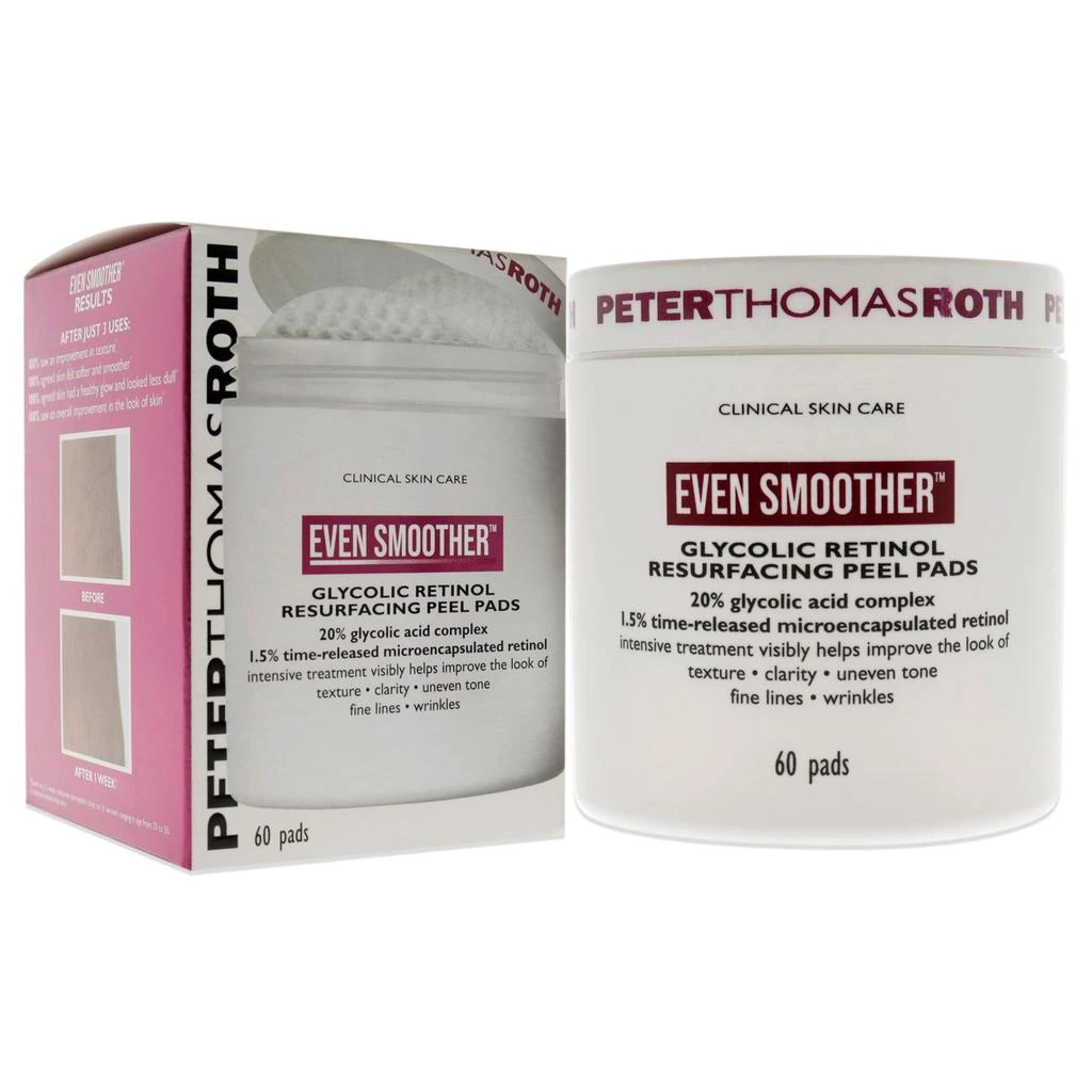 商品Peter Thomas Roth|Even Smoother Glycolic Retinol Resurfacing Peel Pads by  for Women - 60 Pads Treatment,价格¥346,第3张图片详细描述