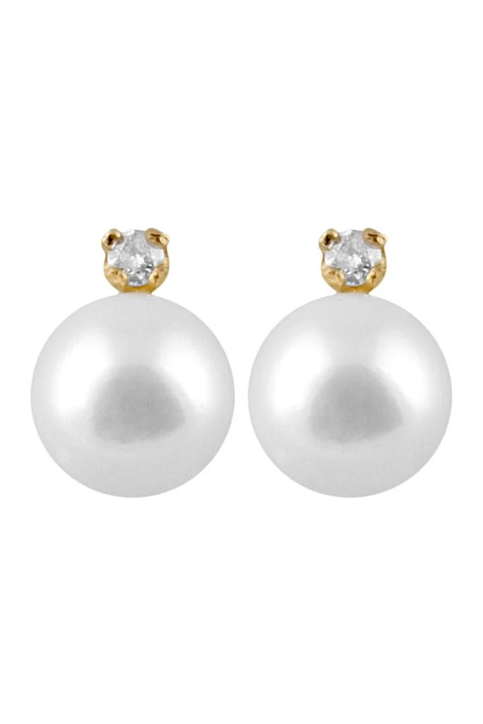 商品Splendid Pearls|Freshwater Pearl & Diamond Stud Earrings - 0.02ct.,价格¥675,第1张图片