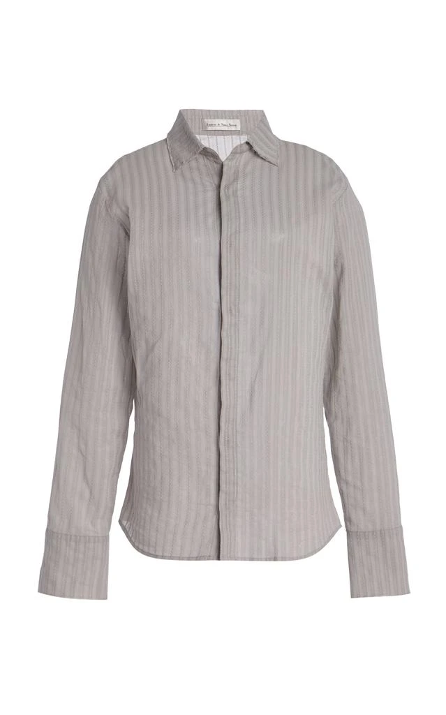 商品Ludovic de Saint Sernin|Ludovic de Saint Sernin - New Slim Embroidered Cotton Shirt - Grey - XS - Moda Operandi,价格¥4607,第1张图片