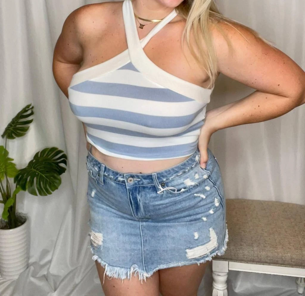 商品LE LIS|Le Lis - Cool For The Summer Striped Halter Tank Top,价格¥305,第1张图片