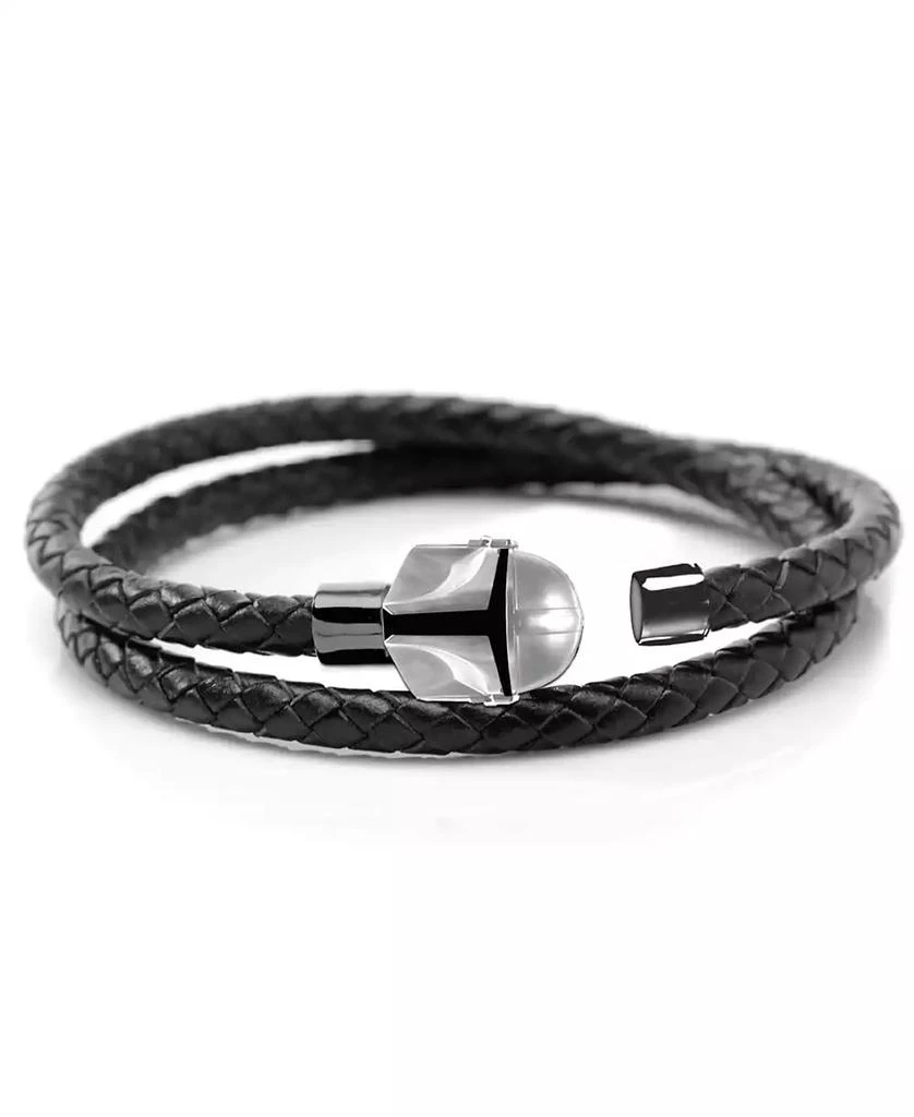 商品Cufflinks Inc.|Men's Star Wars Mandalorian Helmet Double Wrap Bracelet,价格¥704,第3张图片详细描述