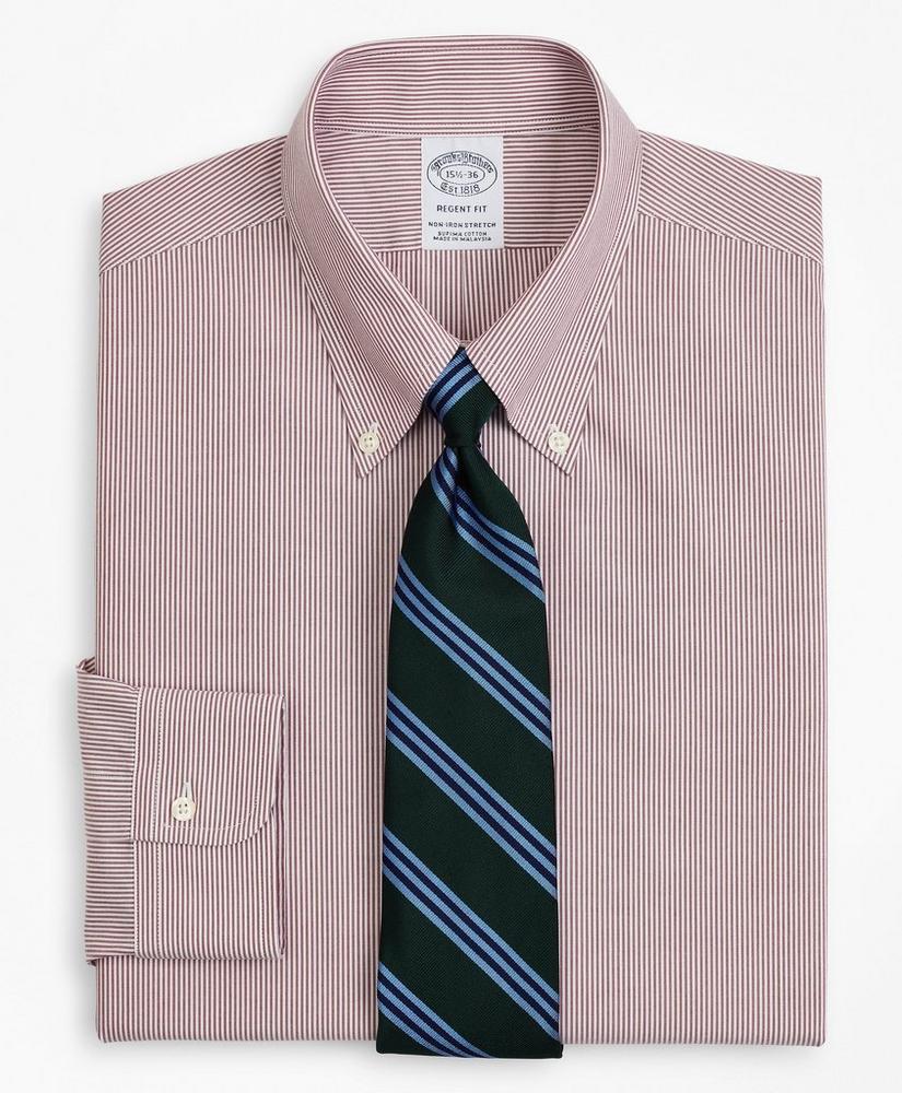 商品Brooks Brothers|Stretch Regent Regular-Fit  Dress Shirt, Non-Iron Poplin Button-Down Collar Fine Stripe,价格¥450,第1张图片详细描述