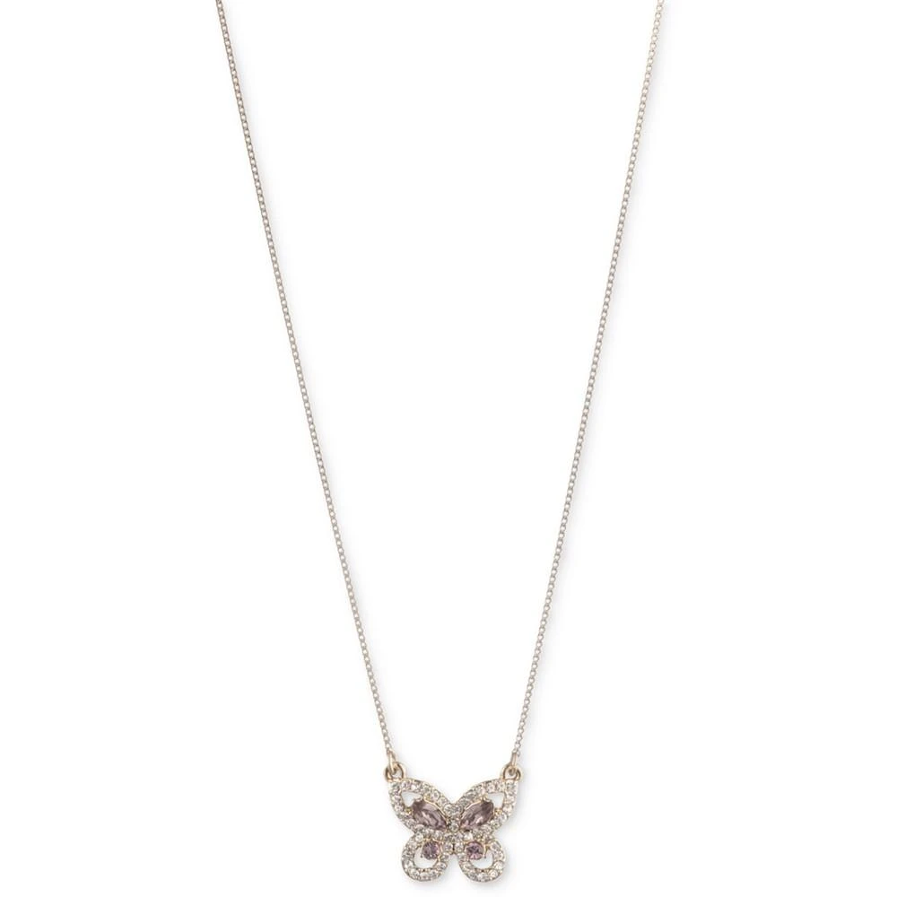 商品Givenchy|Gold-Tone Vintage Rose Crystal Butterfly Pendant Necklace, 16" + 3" extender,价格¥181,第1张图片