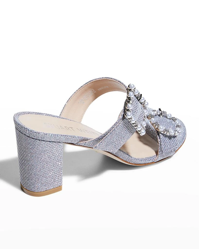 商品Stuart Weitzman|Pearly Buckle Dual-Band Slide Sandals,价格¥1855,第3张图片详细描述