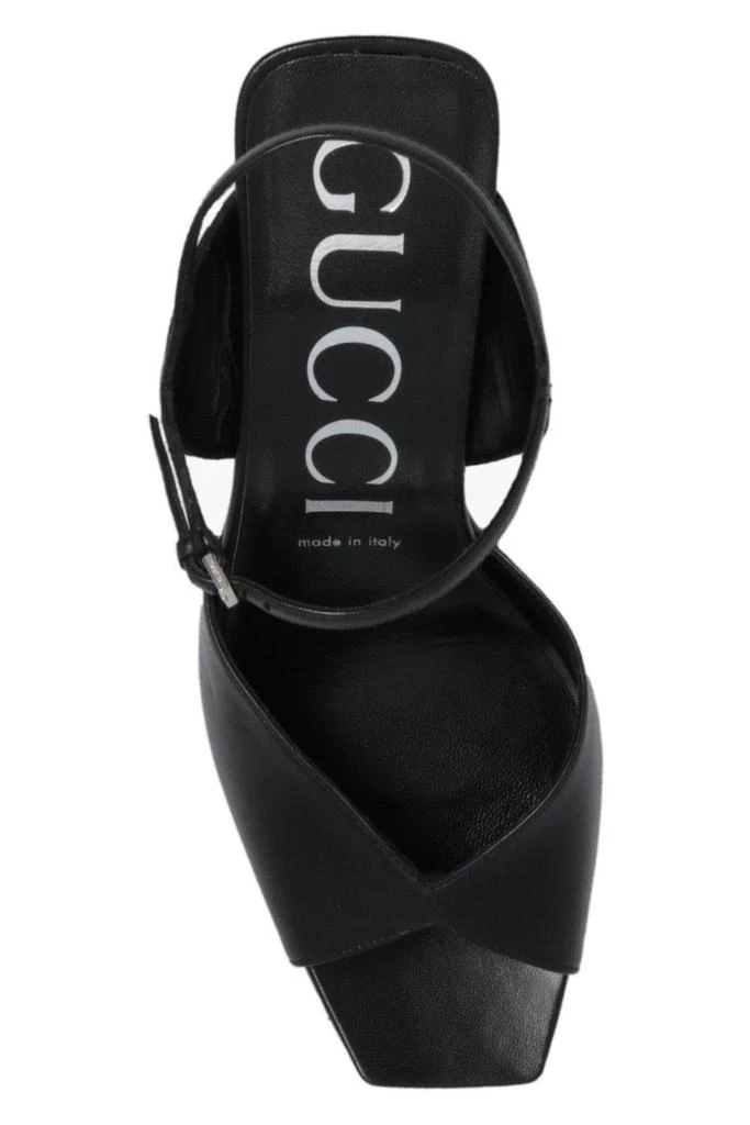 商品Gucci|Gucci Logo Detailed Slingback Heeled Sandals,价格¥5733,第4张图片详细描述
