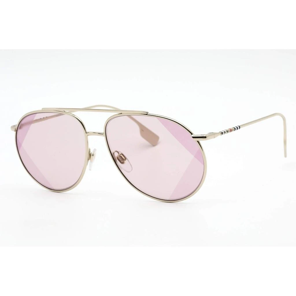 商品Burberry|Burberry Women's Sunglasses - Light Gold Aviator Frame Pink Lens | 0BE3138 110984,价格¥887,第1张图片