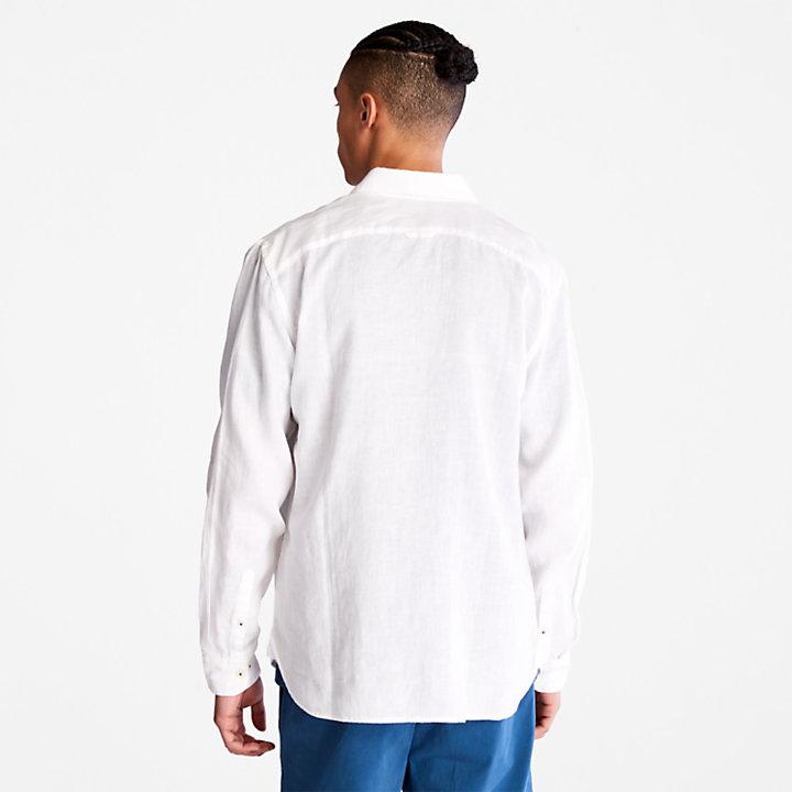 Mill River LS Linen Shirt for Men in White商品第2张图片规格展示