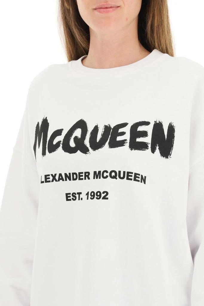 商品Alexander McQueen|GRAFFITI LOGO OVERSIZED SWEATSHIRT,价格¥2993,第5张图片详细描述