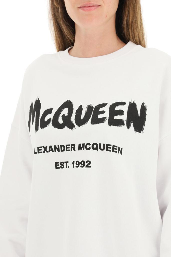 商品Alexander McQueen|GRAFFITI LOGO OVERSIZED SWEATSHIRT,价格¥2729,第7张图片详细描述