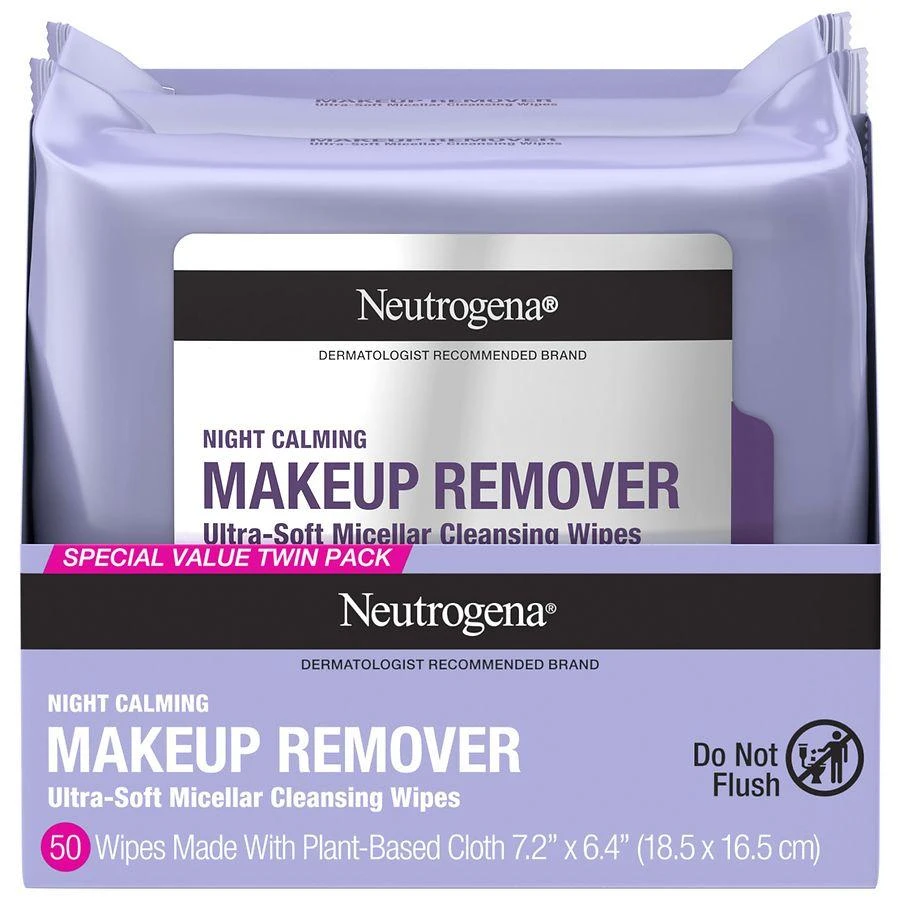 商品Neutrogena|Night Calming Makeup Remover Ultra-Soft Micellar Cleansing Wipes,价格¥130,第1张图片