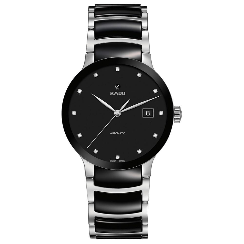 商品Rado|Women's Swiss Automatic Centrix Diamond-Accent Black Ceramic & Stainless Steel Bracelet Watch 38mm,价格¥16711,第1张图片