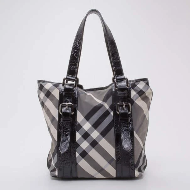 商品[二手商品] Burberry|Burberry Lowry Check Tote and Wallet,价格¥3125,第1张图片