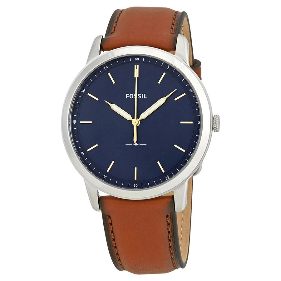 商品Fossil|Minimalist Blue Dial Brown Leather Men's Watch FS5304,价格¥545,第1张图片