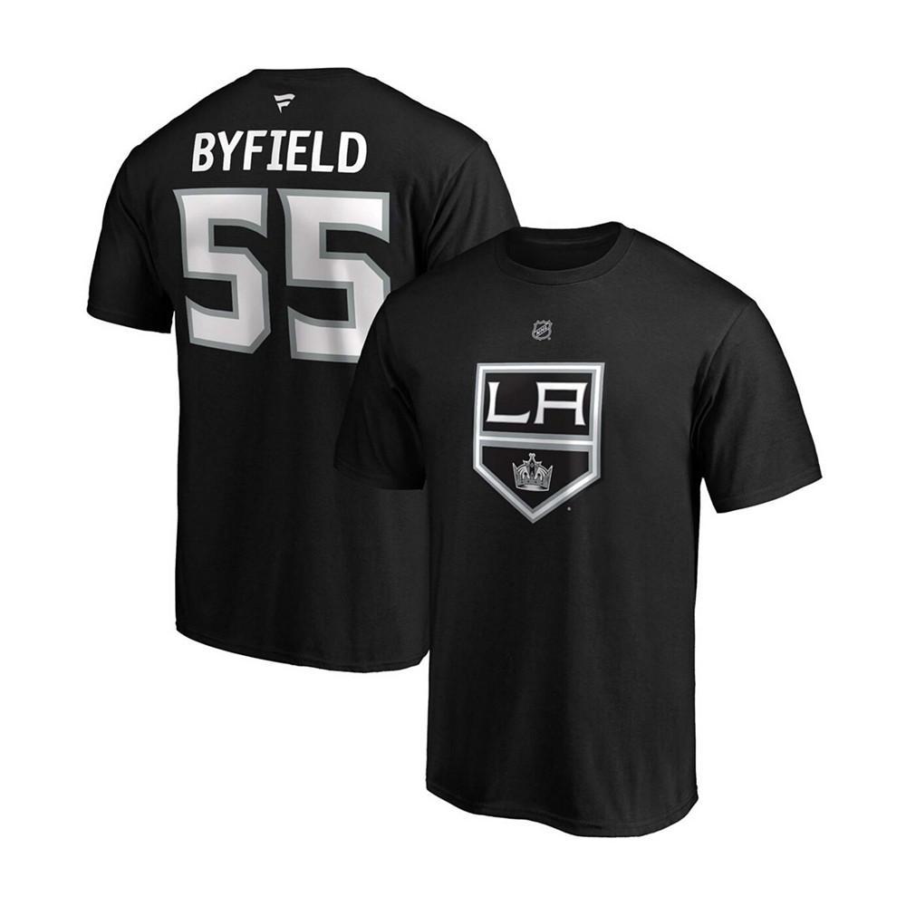 商品Fanatics|Men's Quinton Byfield Black Los Angeles Kings Authentic Stack Name and Number T-shirt,价格¥239,第1张图片