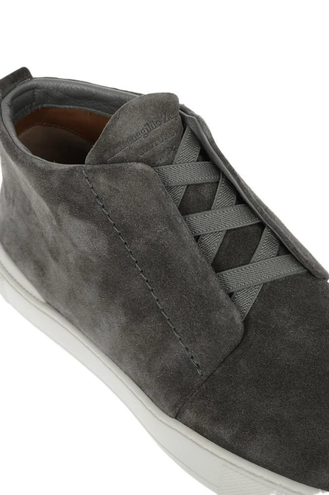 商品Zegna|Ermenegildo Zegna Men&#39;s  Brown Other Materials Hi Top Sneakers,价格¥6530,第4张图片详细描述