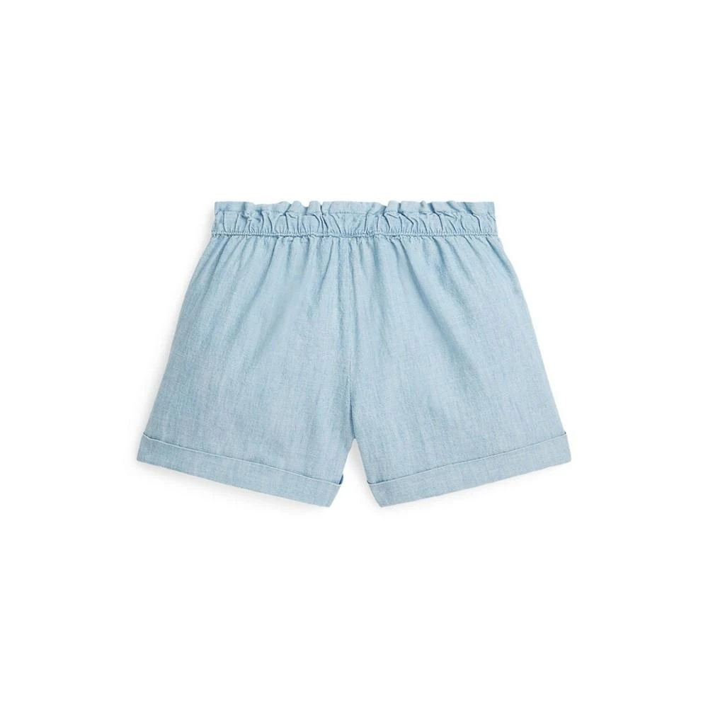 商品Ralph Lauren|Toddler and Little Girls Cotton Chambray Camp Shorts,价格¥181,第2张图片详细描述