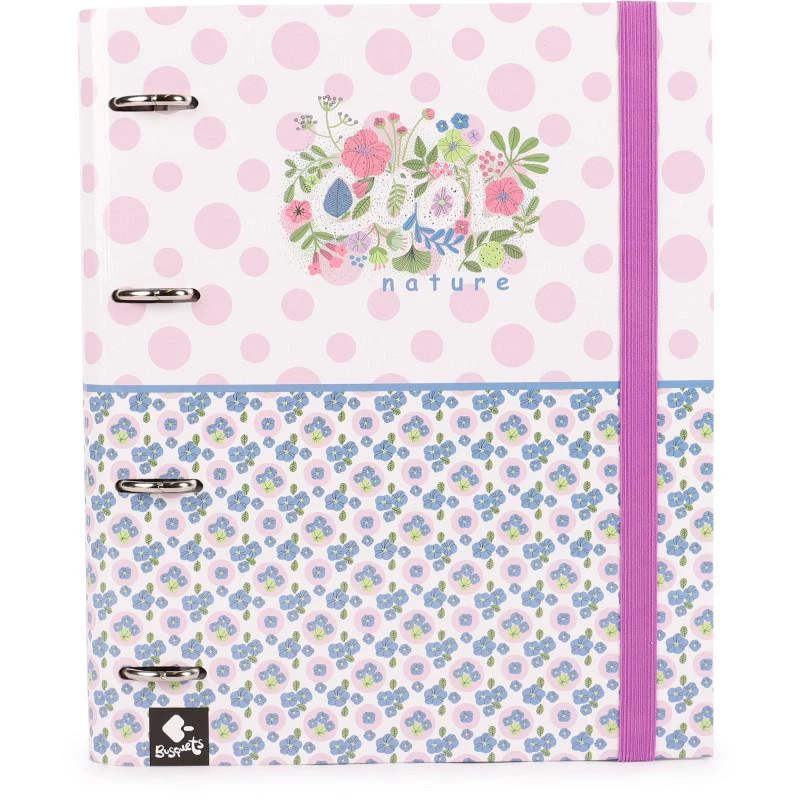 商品Busquets|Nature floral print ringbinder folder in white and pink,价格¥145,第1张图片