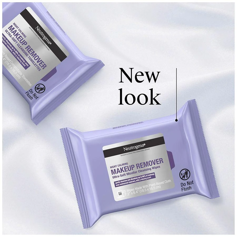 商品Neutrogena|Night Calming Makeup Remover Ultra-Soft Micellar Cleansing Wipes,价格¥130,第3张图片详细描述