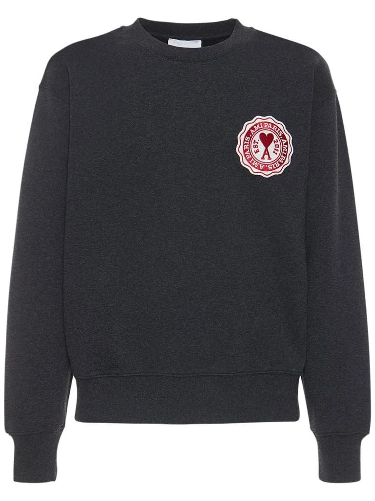 商品AMI|Logo Patch Cotton Sweatshirt,价格¥3193,第1张图片