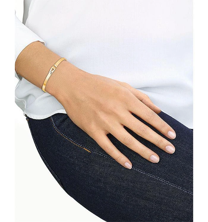 商品Dinh Van|18K Yellow Gold Serrure Bangle Bracelet with Diamonds,价格¥35487,第2张图片详细描述