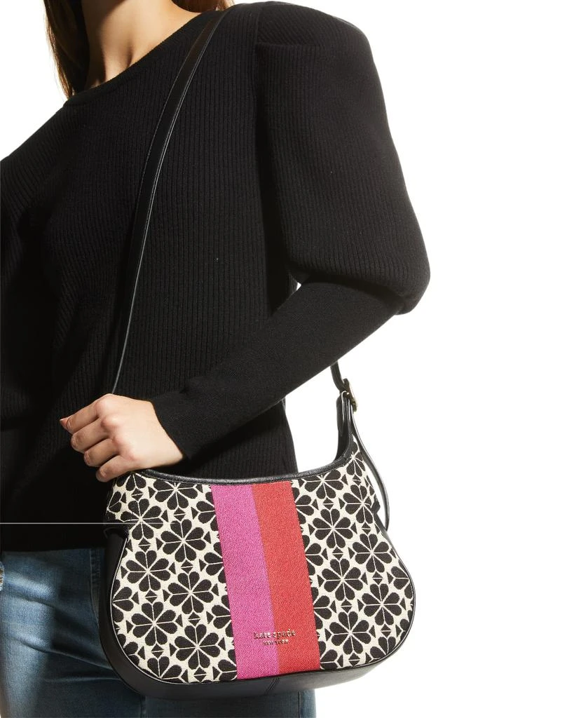 商品Kate Spade|spade flower jacquard stripe hobo bag,价格¥1192,第2张图片详细描述