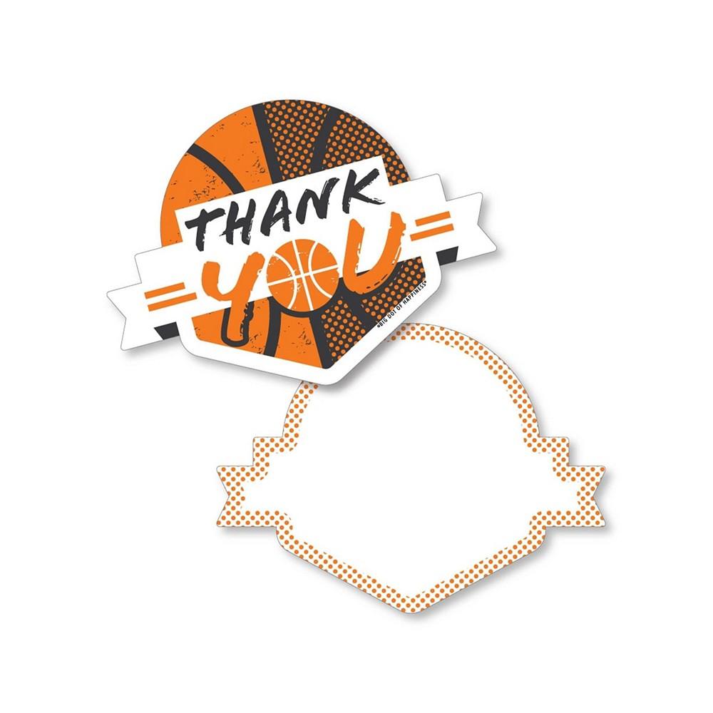 Basketball - Let the Madness Begin - Shaped Thank You Cards - College Basketball Party Thank You Cards with Envelopes - Set of 12商品第1张图片规格展示