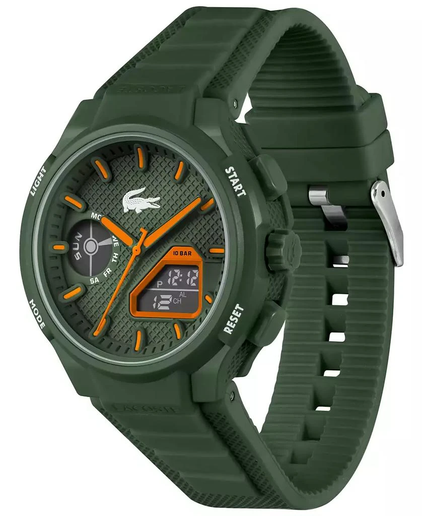 商品Lacoste|Men's LC33 Khaki Silicone Strap Watch 45mm,价格¥711,第2张图片详细描述