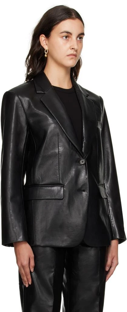 商品ANINE BING|Black Classic Faux-Leather Blazer,价格¥1755,第2张图片详细描述