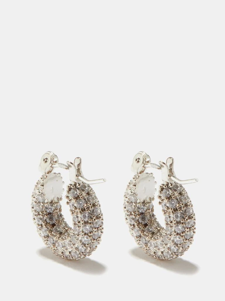 商品FALLON|Doughnut zircon & 14kt white gold-plated earrings,价格¥1082,第4张图片详细描述