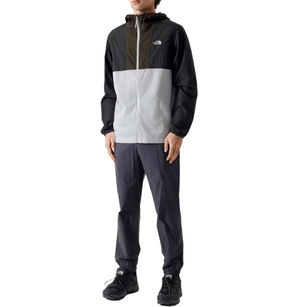商品[国内直发] The North Face|北面 SS24 Logo印花连帽拼色 透气速干防风防紫外线防晒服 男款 黑色,价格¥602,第6张图片详细描述