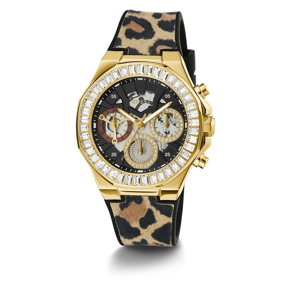 商品GUESS|Women's Animal Print Genuine Leather and Silicone Strap Watch 40mm,价格¥583,第5张图片详细描述