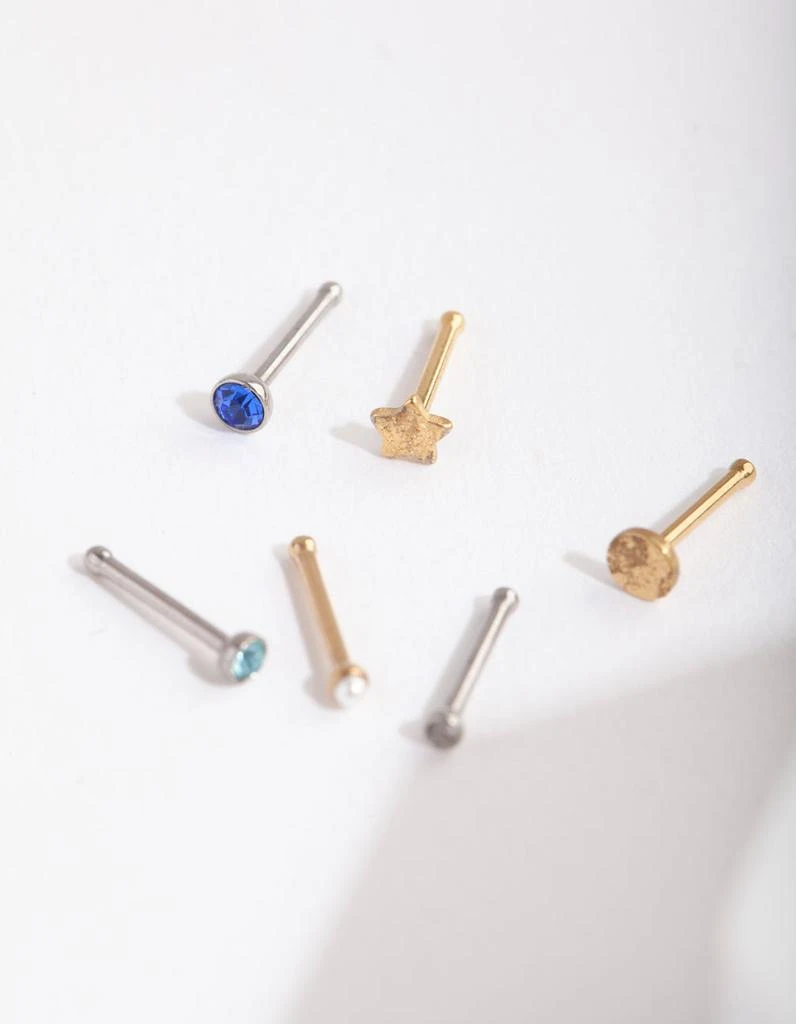 商品Lovisa|Mix Metal Sapphire Star Nose Stud 6 Pack,价格¥191,第2张图片详细描述