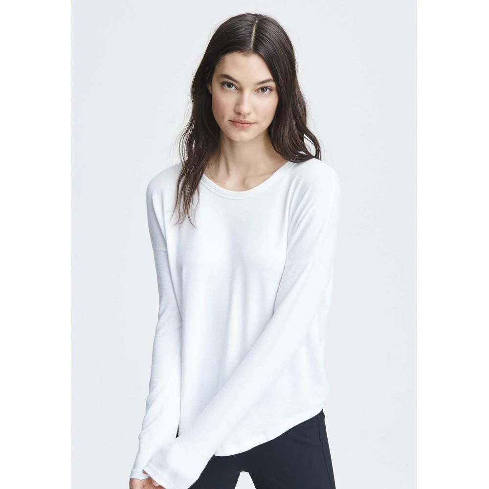 商品Rag & Bone|RAG & BONE The Knit Long Sleeve T-Shirt - White,价格¥1444,第1张图片