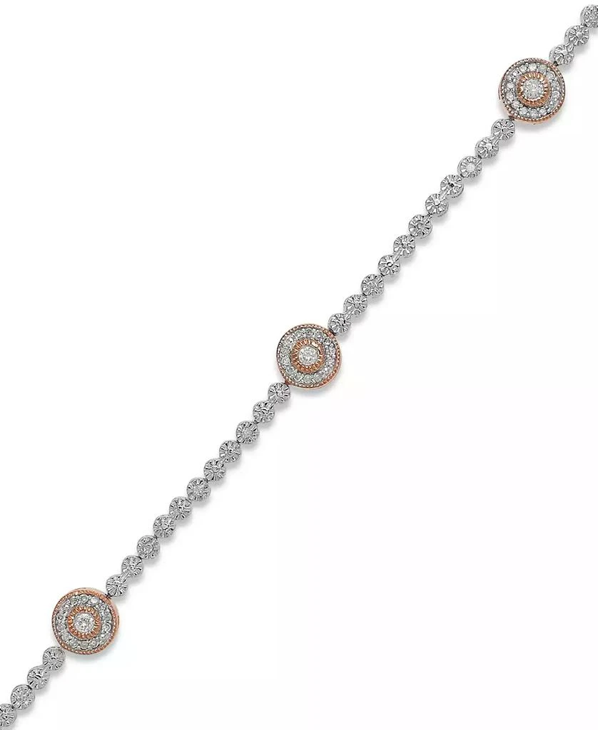 商品Macy's|Diamond Circle Bracelet in 14k Rose Gold over Sterling Silver (1/2 ct. t.w.),价格¥3125,第1张图片