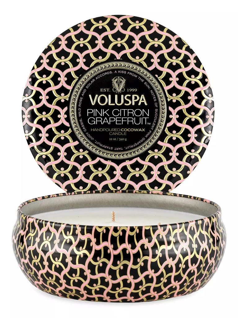 商品Voluspa|Citron Grapefruit 3-Wick Tin,价格¥211,第2张图片详细描述