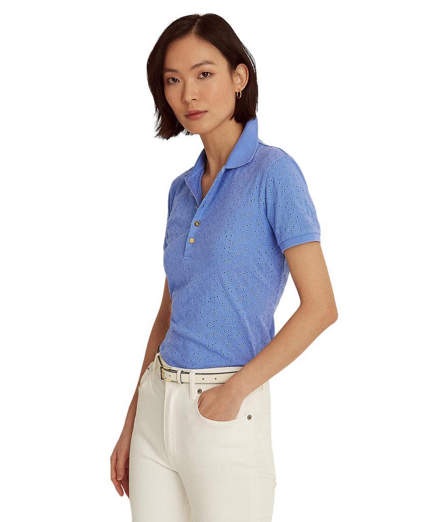 商品Ralph Lauren|Eyelet Jersey Polo Shirt,价格¥258,第1张图片
