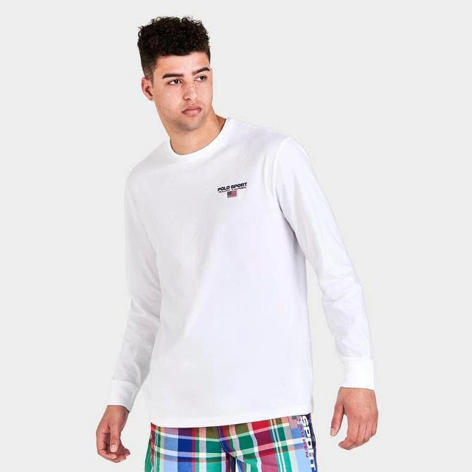 商品Ralph Lauren|Men's Polo Ralph Lauren Polo Sport Madras Print Long-Sleeve T-Shirt,价格¥522,第3张图片详细描述