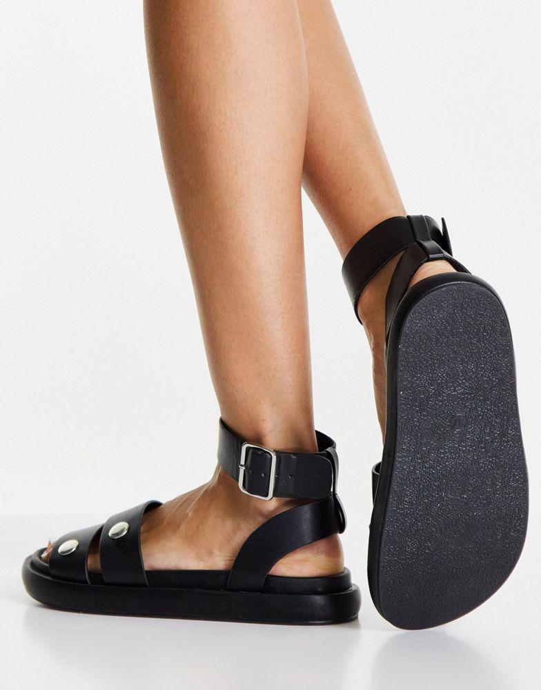 Topshop Proud Footbed Sandal in Black商品第3张图片规格展示