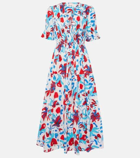 商品Diane von Furstenberg|Avery花卉棉质混纺加长连衣裙,价格¥3758,第1张图片