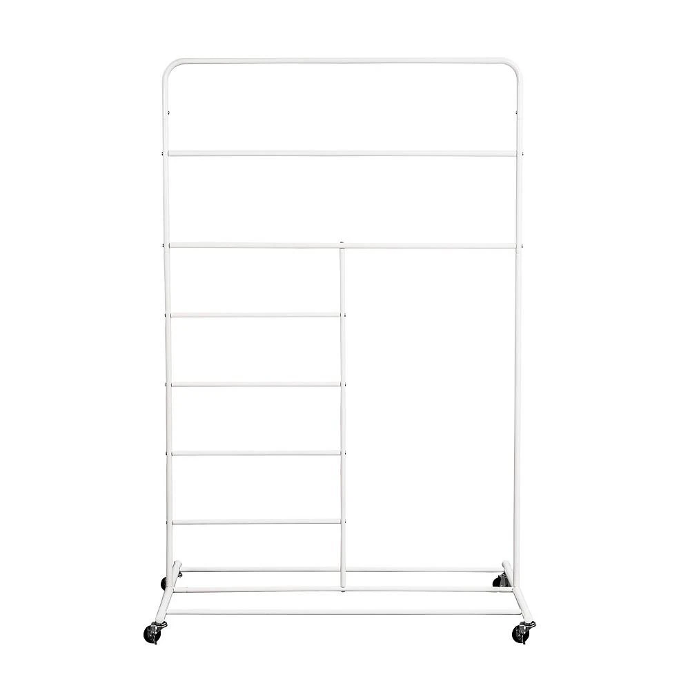 Rolling Multi-Section T-Bar Clothes Drying Rack 商品