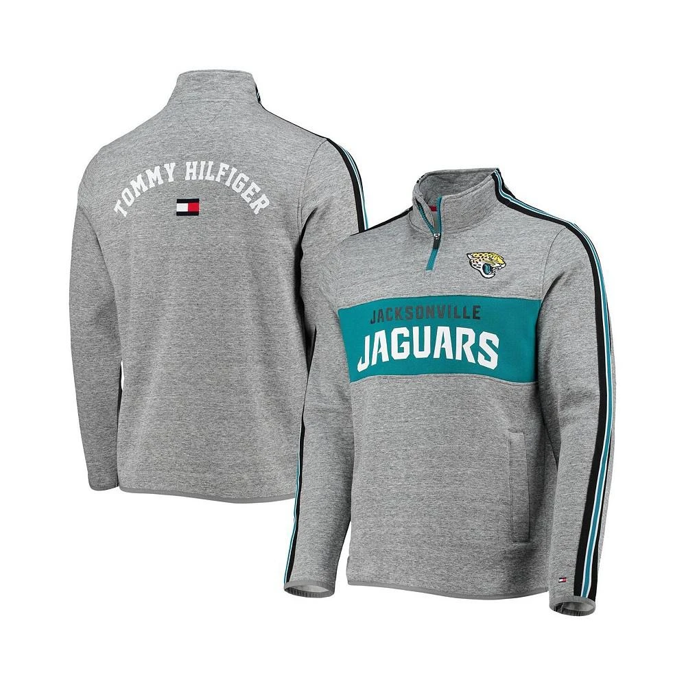 商品Tommy Hilfiger|Men's Heathered Gray Jacksonville Jaguars Mario Quarter-Zip Jacket,价格¥492,第2张图片详细描述