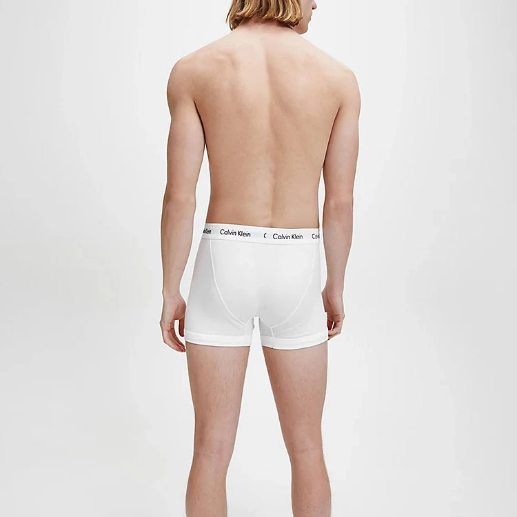 商品[国内直发] Calvin Klein|CK/ 字母Logo中腰平角内裤 男款 3条装 白色,价格¥393,第3张图片详细描述