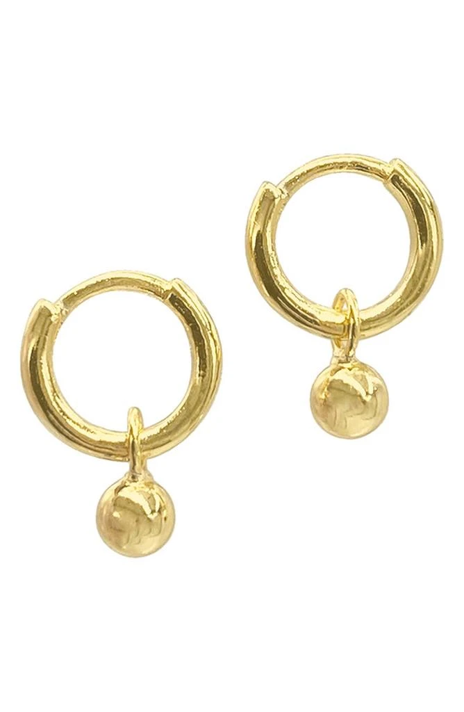 商品ADORNIA|14K Gold Plated Ball Drop Huggie Hoop Earrings,价格¥149,第1张图片