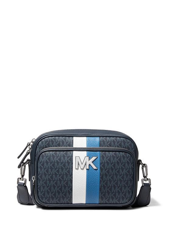 商品Michael Kors|Hudson Logo Stripe and Leather Crossbody Bag,价格¥998,第1张图片