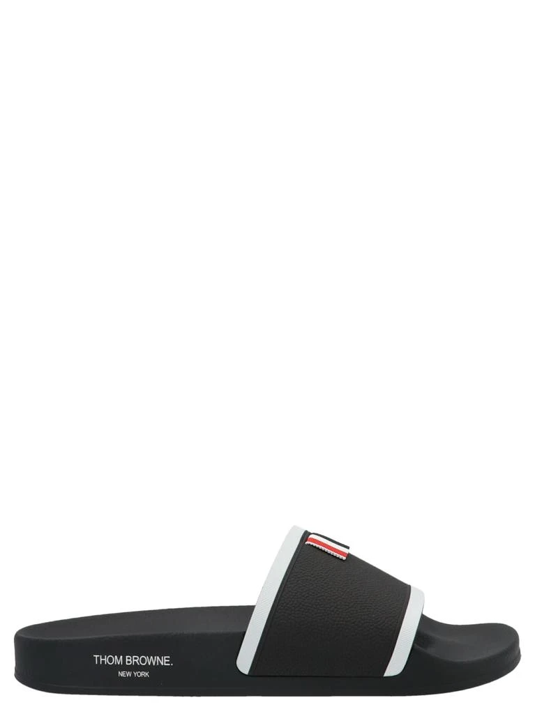 商品Thom Browne|Thom Browne Rubber Pool Sliders,价格¥2854,第1张图片