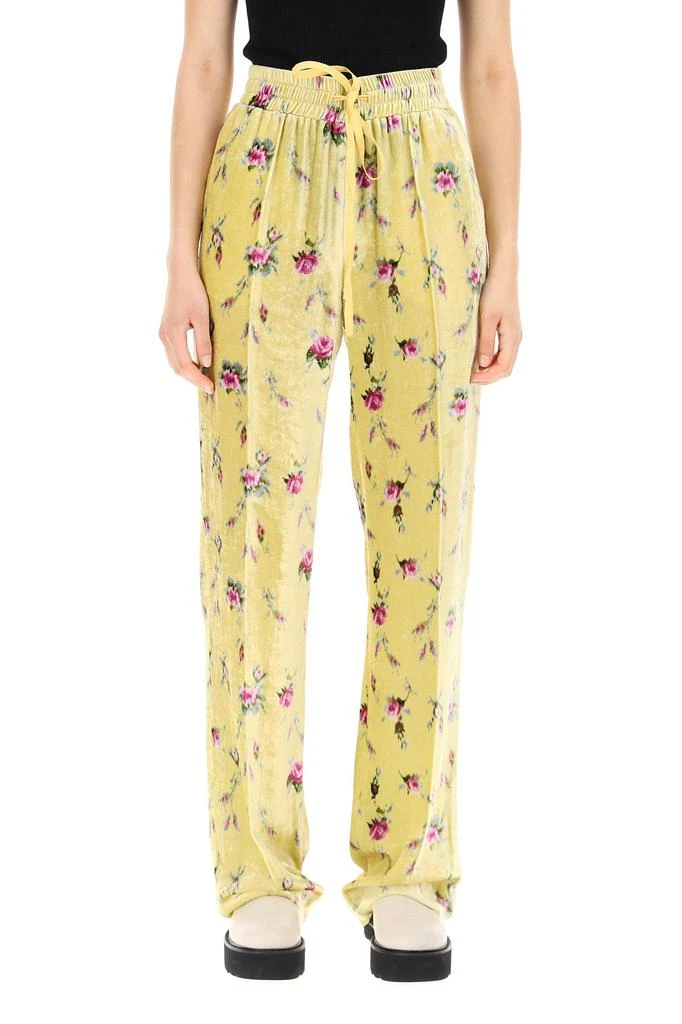 商品RED Valentino|Red valentino sweet roses print velvet trousers,价格¥2067,第2张图片详细描述