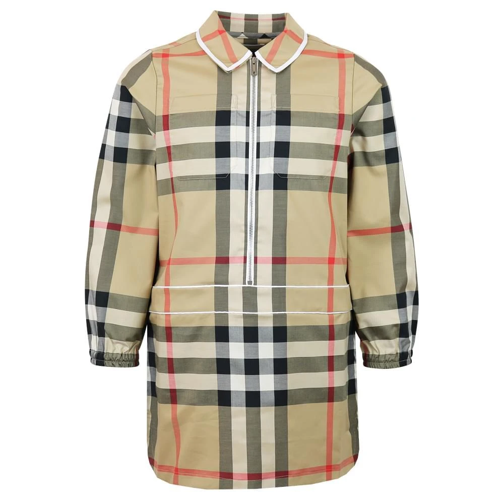 商品Burberry|Beige Check Long Sleeve Callie Dress,价格¥1640,第1张图片