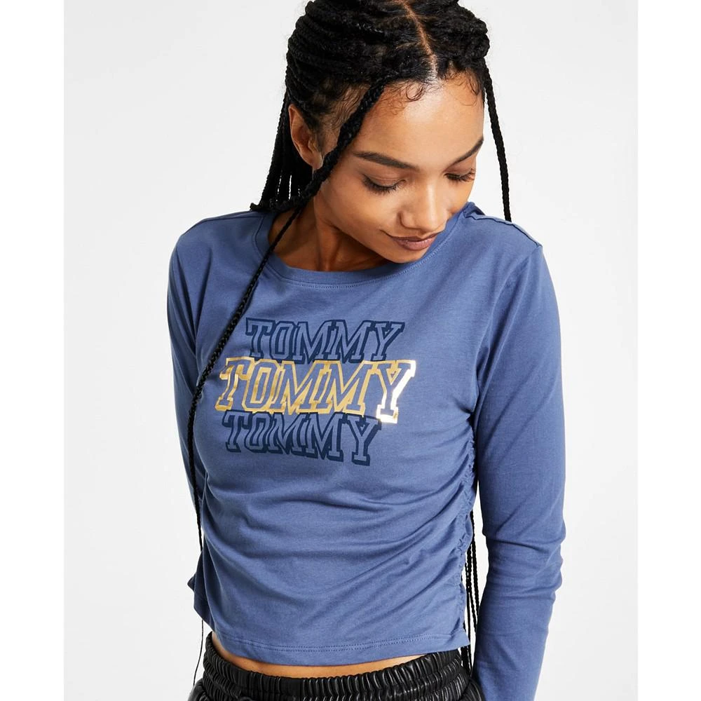 商品Tommy Jeans|Women's Side Ruched Foil Logo T-Shirt,价格¥66,第3张图片详细描述